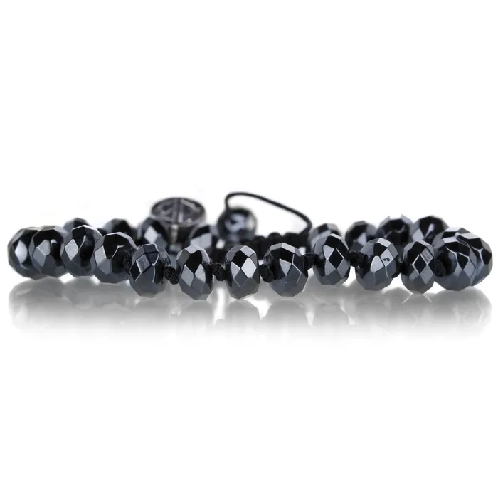 Joseph Brooks Bracelets 8mm Faceted Hematite Beaded Macrame Bracelet