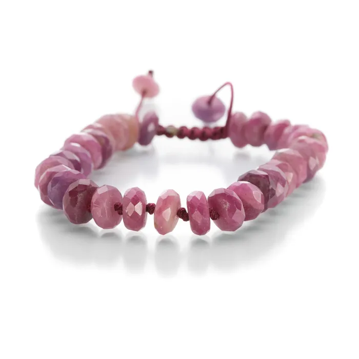 Joseph Brooks Bracelets 8mm Faceted Ruby Rondelle Bead Bracelet