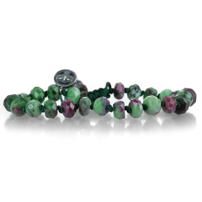 Joseph Brooks Bracelets 8mm Faceted Zoisite and Ruby Bracelet