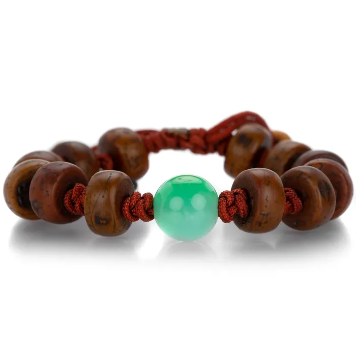 Joseph Brooks Bracelets Bodhi Seed Bead Bracelet with Chrysoprase