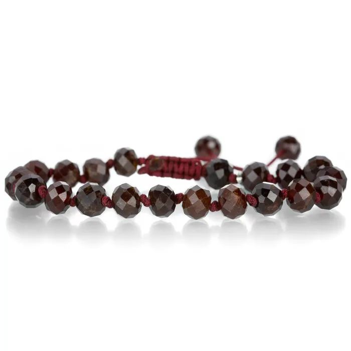 Joseph Brooks Bracelets Faceted Red Garnet 8mm Beaded Bracelet