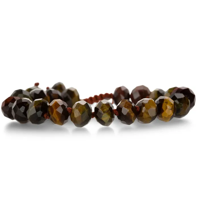 Joseph Brooks Bracelets Faceted Red Gold Blue Tigers Eye Bracelet