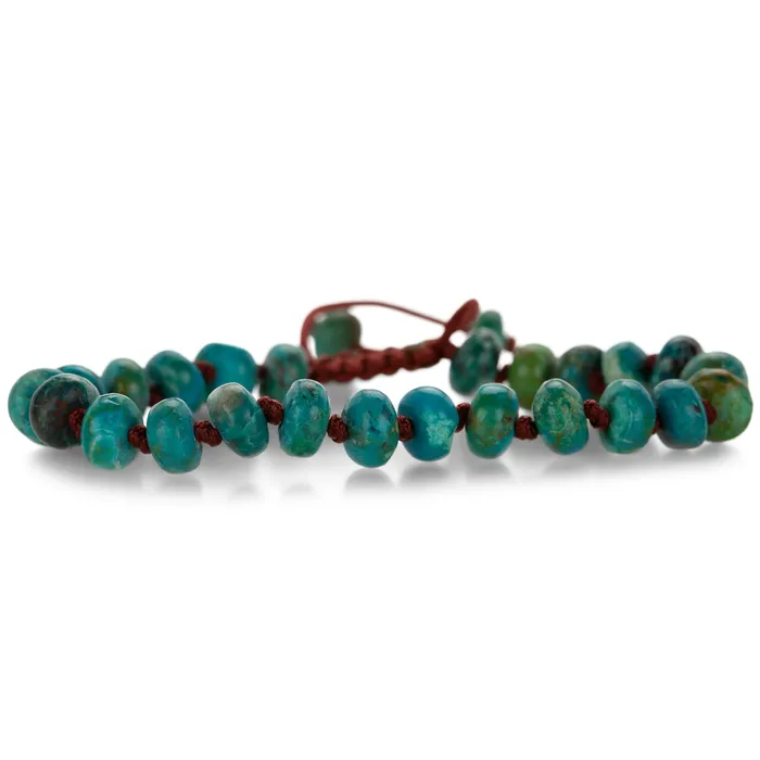 Joseph Brooks Bracelets Smooth 8mm Chrysocolla Macrame Bracelet