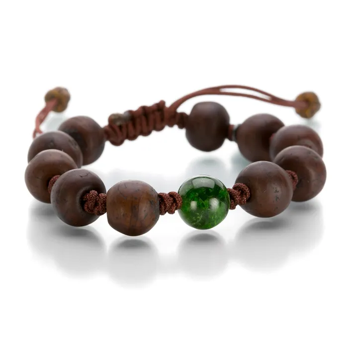 Joseph Brooks Bracelets Tibetan Prayer Bracelet with Chrome Diopside