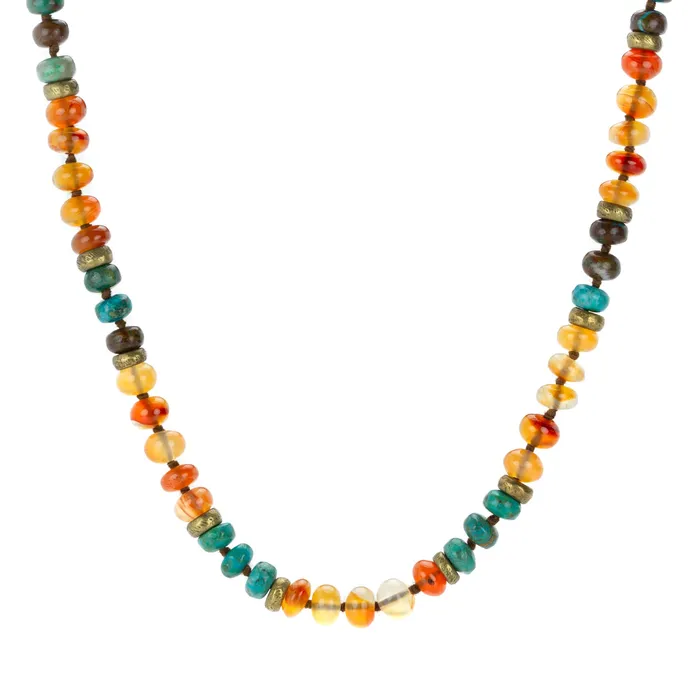 Joseph Brooks Carnelian and Chrysocolla Necklace - 18 Necklaces