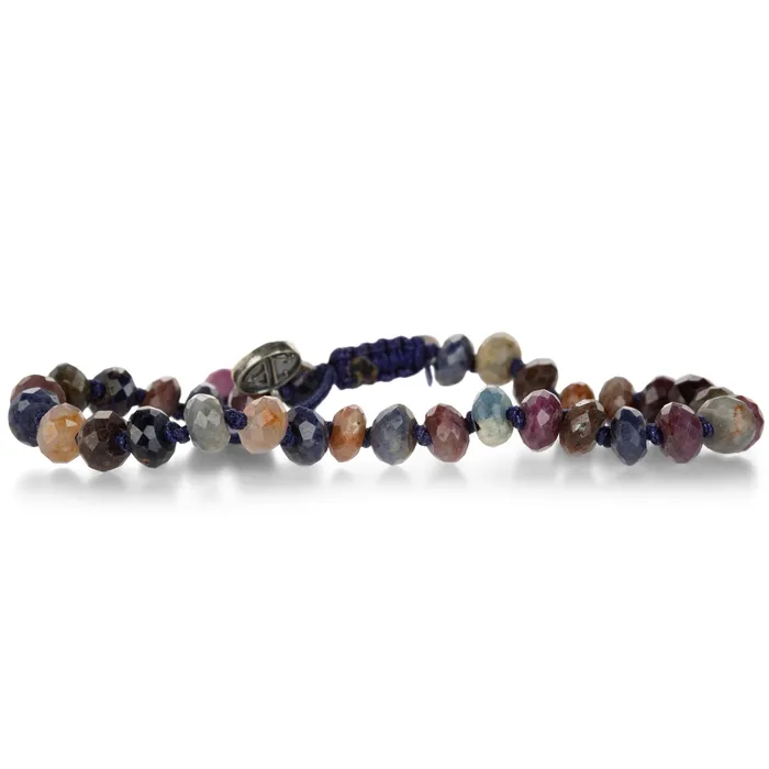 Joseph Brooks Faceted 6mm Multicolored Sapphire Bead Bracelet Bracelets