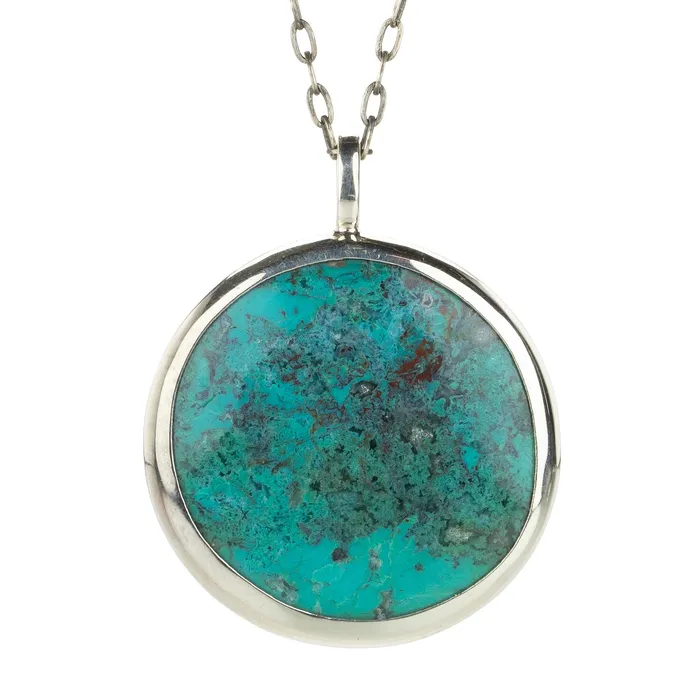 Joseph Brooks Necklaces Round Chrysocolla Pendant Necklace