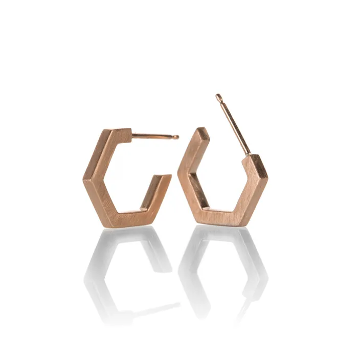 Julez Bryant Earrings Rose Gold Orpa Geometric Hoops