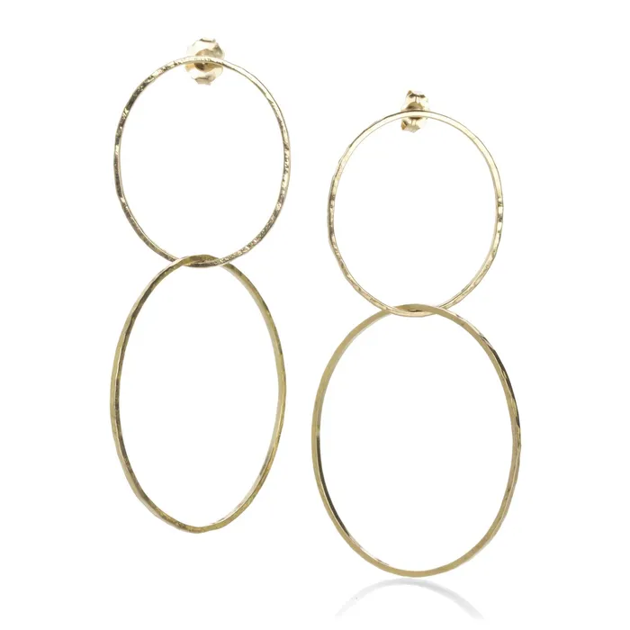 Julez Bryant Earrings Yellow Gold Double Hoop Earrings