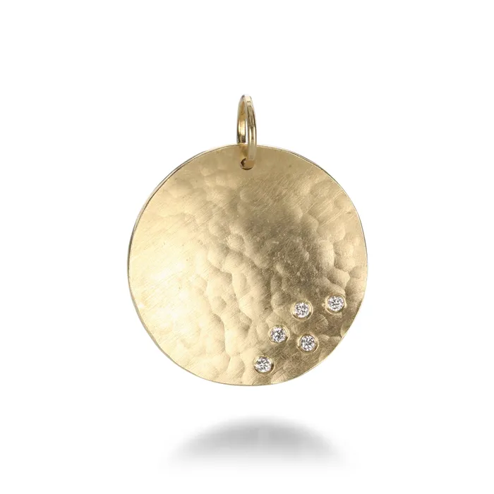 Julez Bryant Necklaces Round Pendant with Five Diamonds