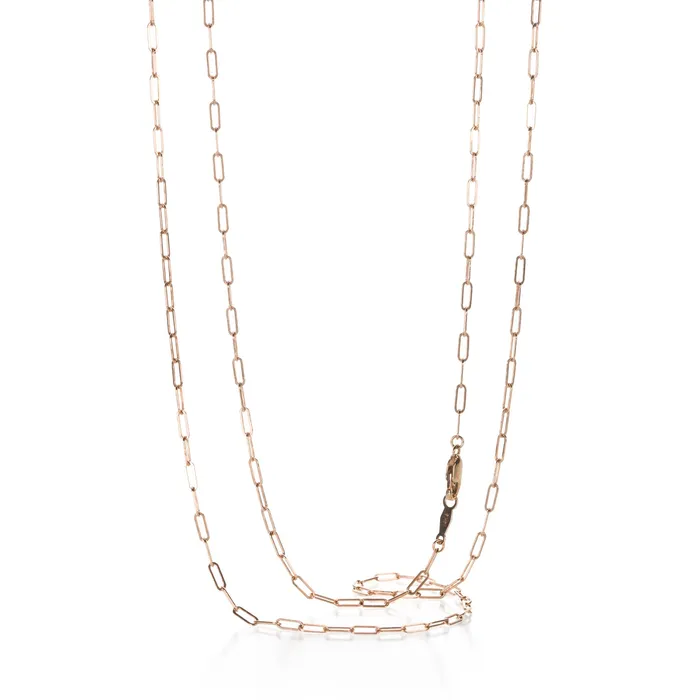 Julez Bryant Rose Gold Thin Rectangular Link Chain - 30 Necklaces