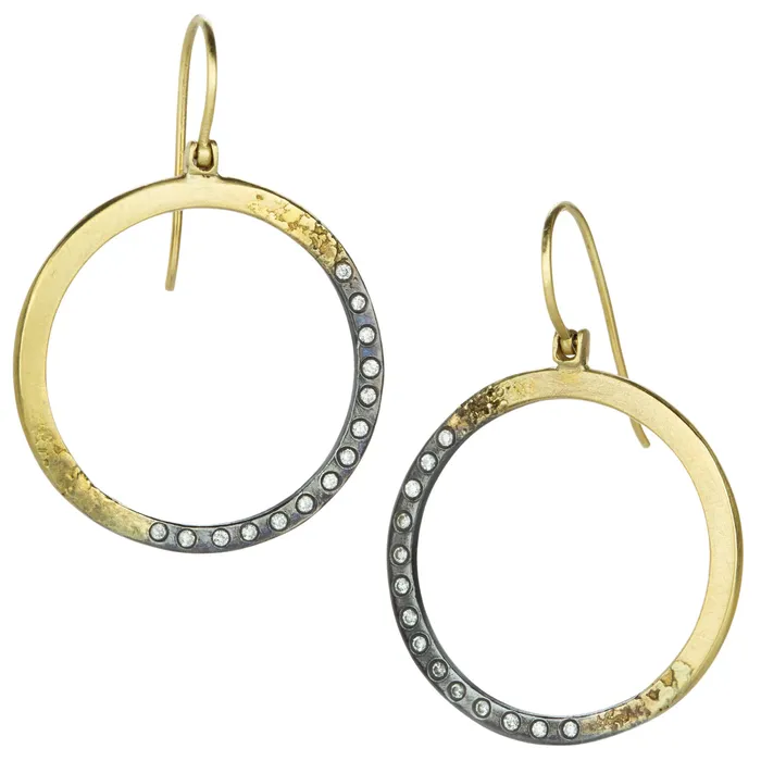 Kate Maller Mixed Metal Sunshine Hoop Drop Earrings Earrings