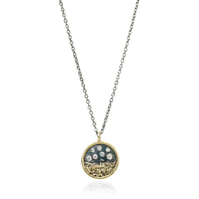 Kate Maller Travelers Coin Necklace with Diamonds Necklaces