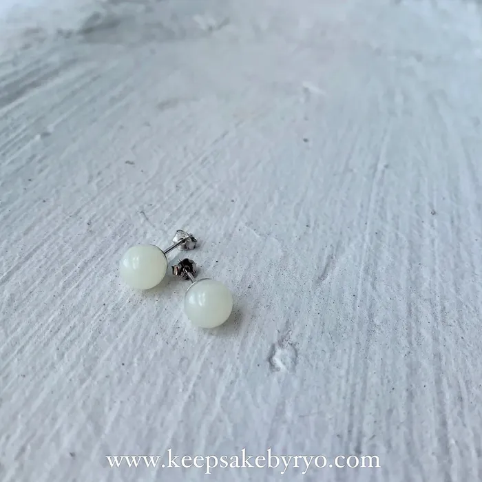 Keepsake by Ryo Earrings 满月金 FULL MONTH GOLD 百日金 100 DAYS GOLD: 6MM PEARL STUD EARRINGS