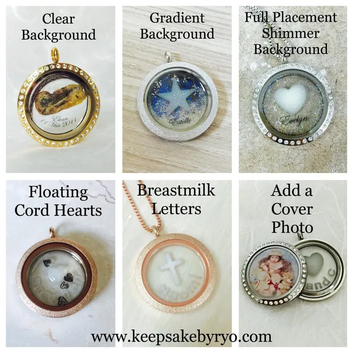 Keepsake by Ryo Necklaces | CURSIVE INITIAL TRIPLE INCLUSION HEART GLASS LOCKET