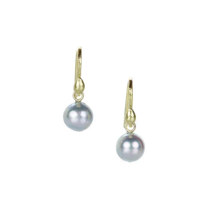 Kimberlin Brown Earrings Japanese Akoya Pearl Drop Earrings