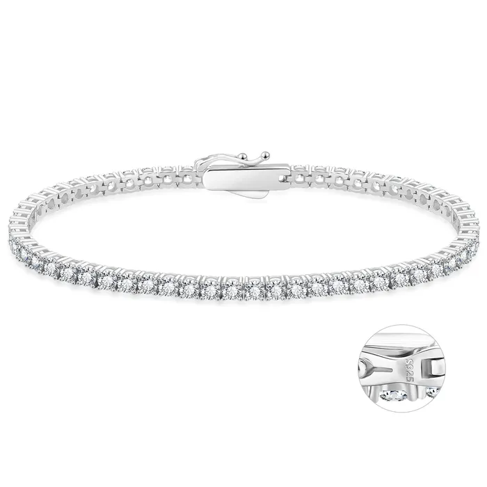 KRKC Bracelets | S925 Silver CZ Diamond Tennis Bracelet - 3mm