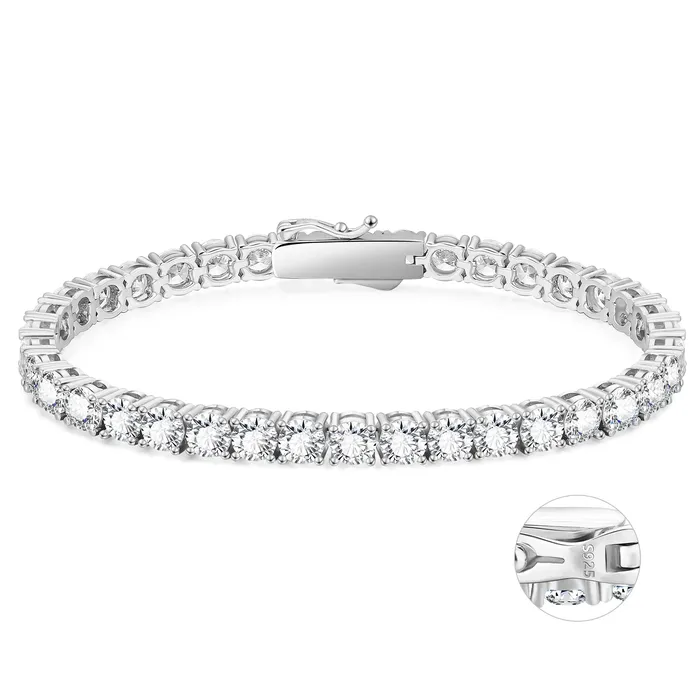 KRKC Bracelets | S925 Silver CZ Diamond Tennis Bracelet - 5mm