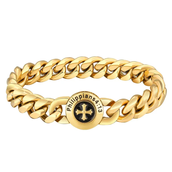 KRKC Bracelets The Strength - 12mm Cuban Link Bracelet in 18K Gold Plated