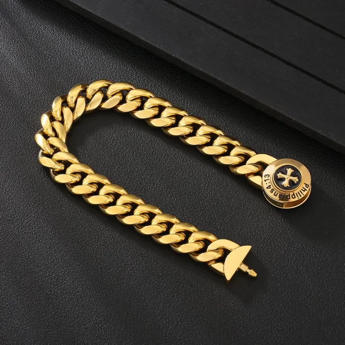 KRKC Bracelets | The Strength - 12mm Cuban Link Bracelet in 18K Gold Plated