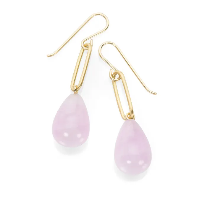 Kunzite Drop Earrings with Link Maria Beaulieu Earrings