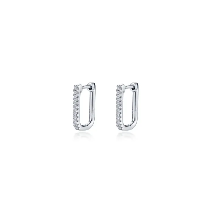 Lafonn Earrings 15mm x 11mm Rectangle Hoop Earrings