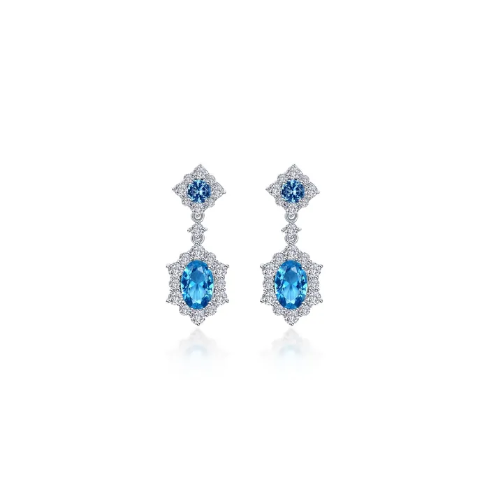 Lafonn Earrings 2.7 CTW Oval Halo STUDS Earrings