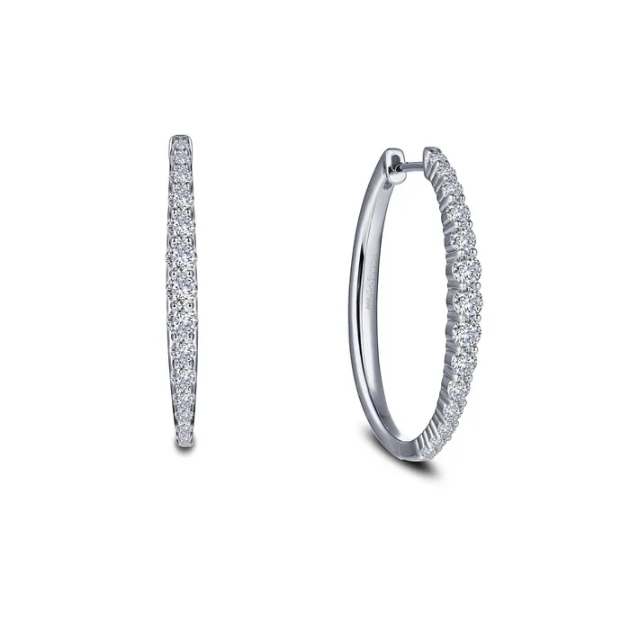 Lafonn Earrings 28.5mm x 23mm Oval Hoop Earrings