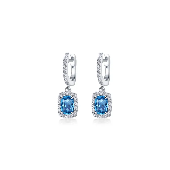 Lafonn Earrings 3.02 CTW Halo Cushion-Cut Dangle Earrings