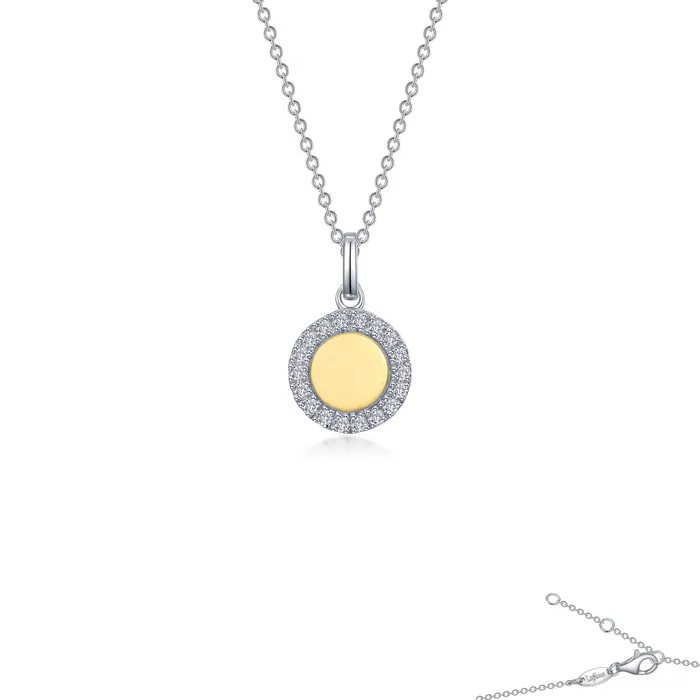 Lafonn Two-Tone Disc Pedant Necklace Necklaces