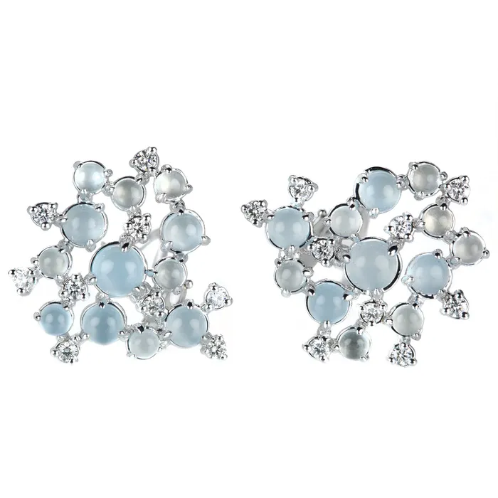 Large Aqua Bubble Cluster Earring Paul Morelli Earrings