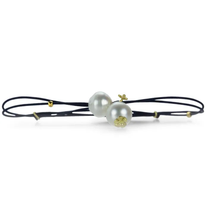 Lene Vibe Bracelets Navy South Sea Pearl Adjustable Bracelet