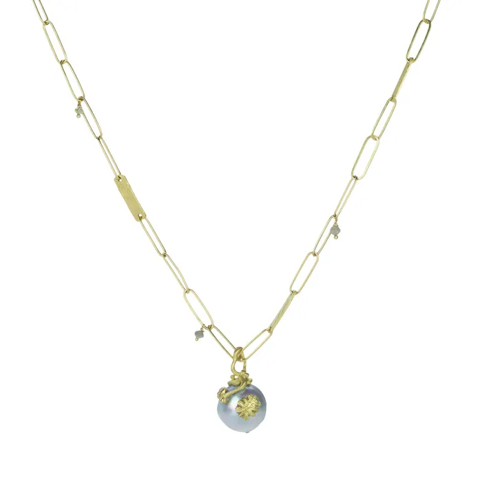 Lene Vibe Necklaces | Leaf Akoya Pearl Pendant (Pendant Only)