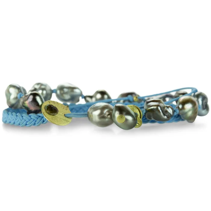 Lene Vibe Sky Blue Multi Strand Keshi Pearl Bracelet | Bracelets