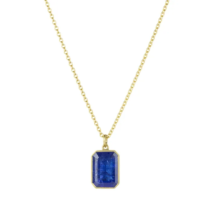 Lola Brooks Emerald Cut Tanzanite Necklace Necklaces