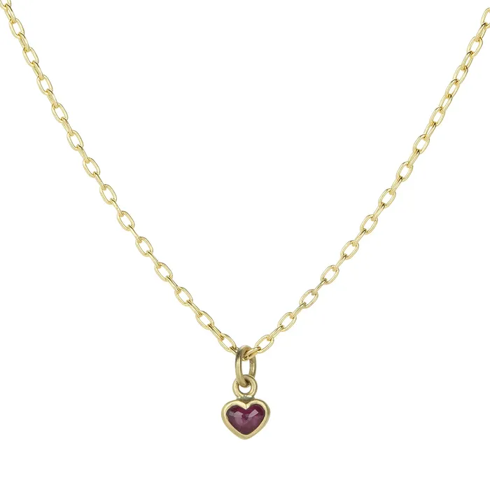 Lola Brooks Necklaces Teeny Ruby Sweetheart Necklace