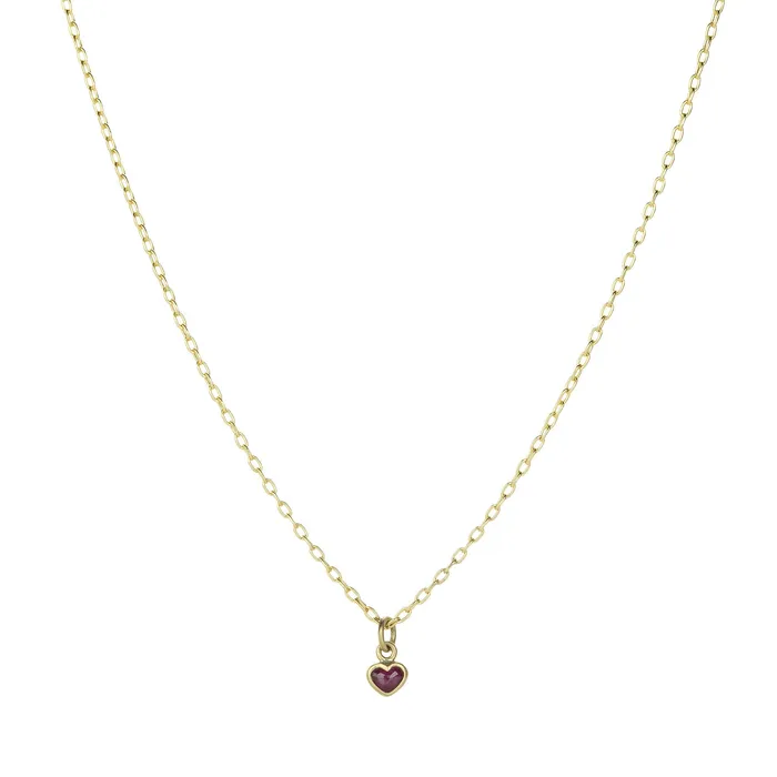 Lola Brooks Necklaces | Teeny Ruby Sweetheart Necklace