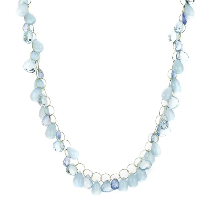 Mallary Marks Necklaces Aquamarine and Sapphire Circus Briolette Necklace