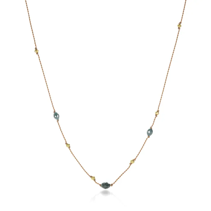 Margaret Solow Blue Diamond and Gold Necklace Necklaces