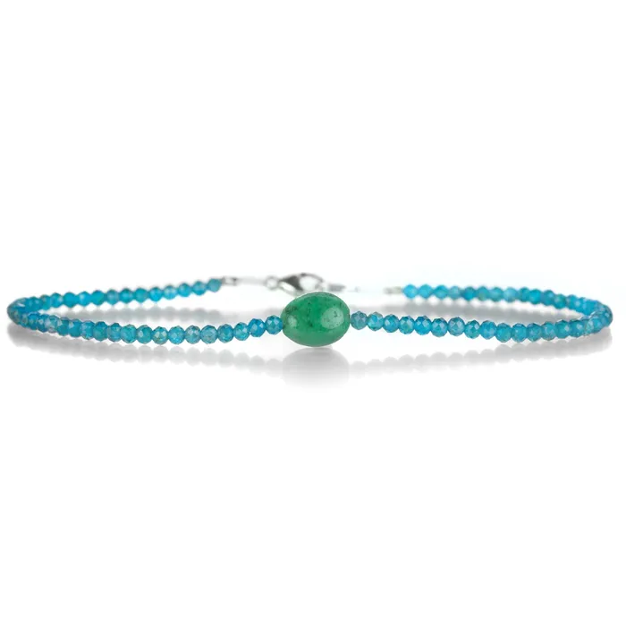 Margaret Solow Bracelets Apatite and Emerald Bracelet