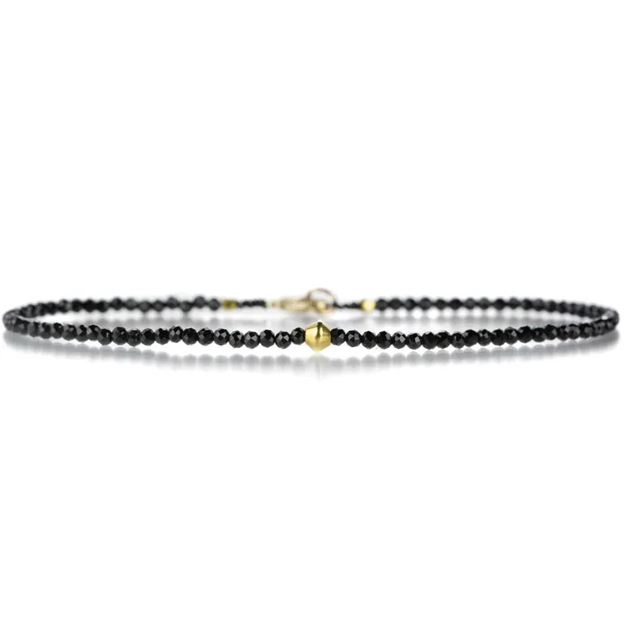 Margaret Solow Bracelets Black Spinel and 18k Gold Beaded Bracelet