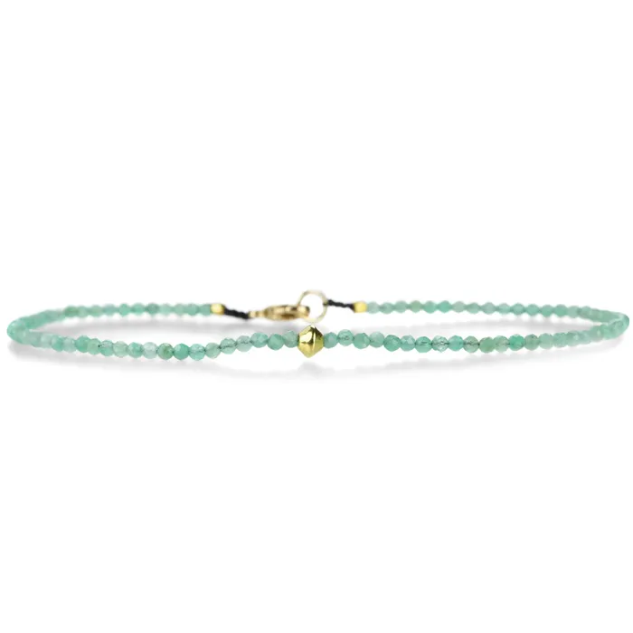 Margaret Solow Bracelets Emerald and 18k Gold Bead Bracelet