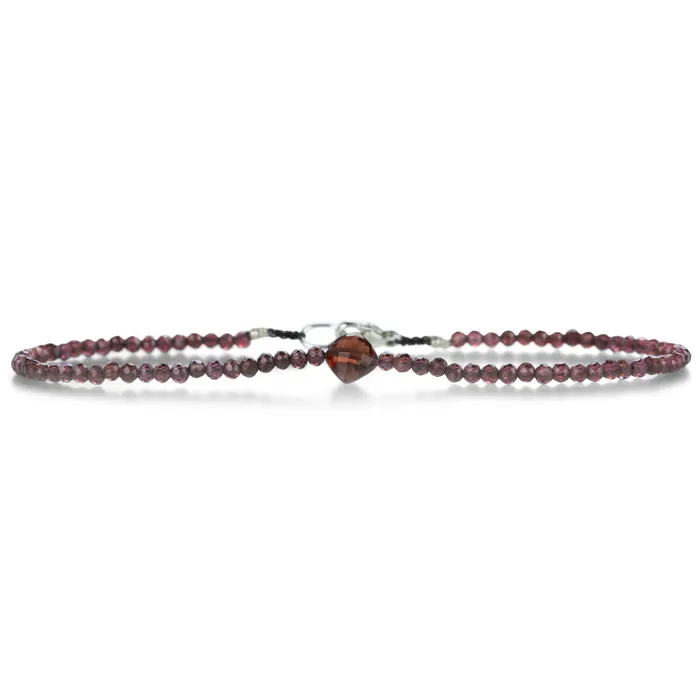 Margaret Solow Bracelets Faceted Double Garnet Beaded Bracelet