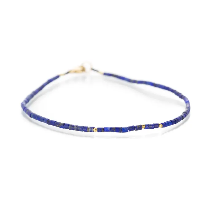 Margaret Solow Bracelets Lapis and Gold Bead Bracelet