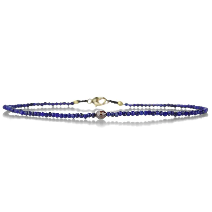 Margaret Solow Bracelets Lapis and Rustic Diamond Bead Bracelet