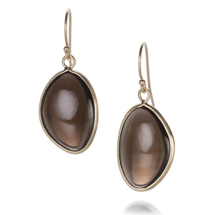 Margaret Solow Earrings Smooth Smoky Quartz Earrings