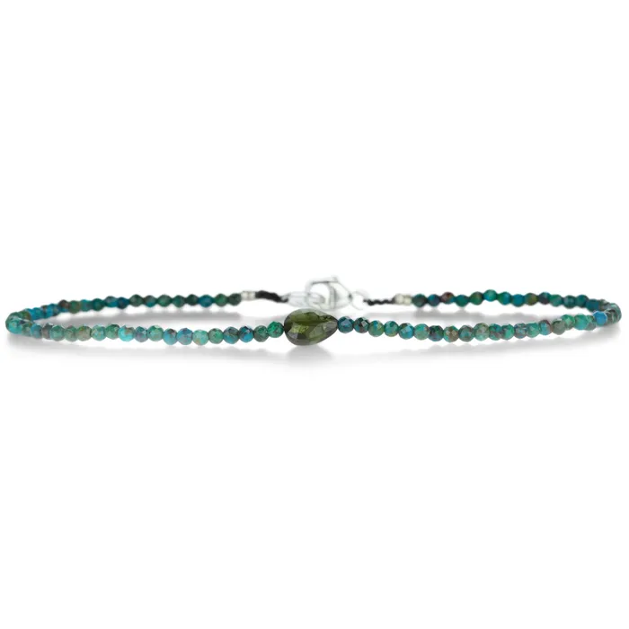 Margaret Solow Faceted Chrysoprase and Tourmaline Bracelet Bracelets