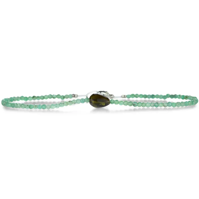 Margaret Solow Faceted Emerald and Tourmaline Bracelet Bracelets