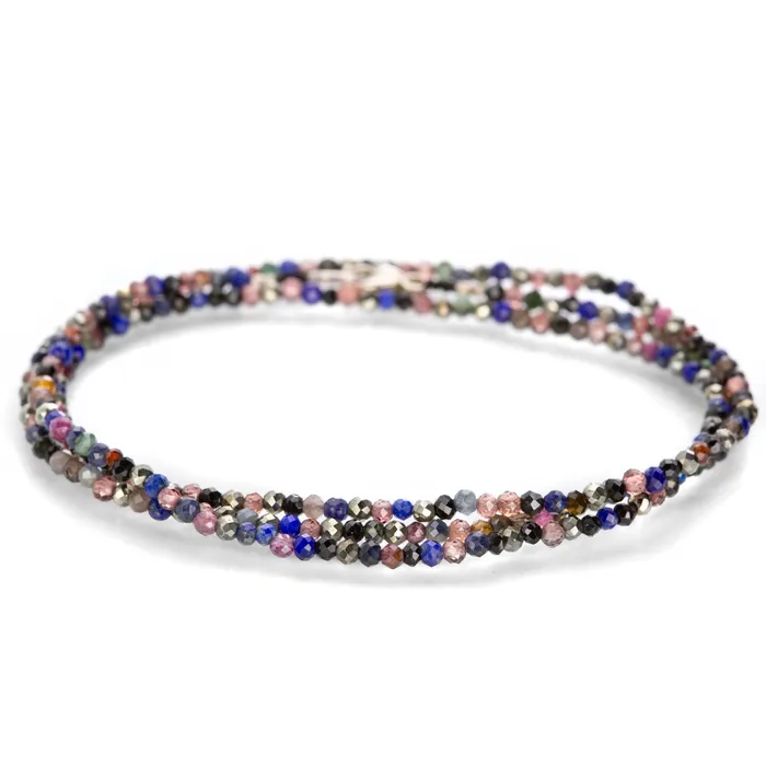 Margaret Solow Multi Stone Triple Wrap Bracelet Bracelets