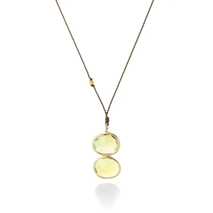 Margaret Solow Necklaces Double Yellow Tourmaline Necklace